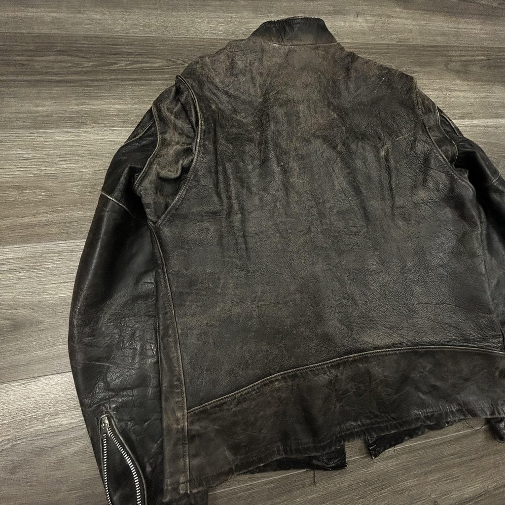 True Vintage 50s Brooks Motorcycle Leather Jacket Large Talon Zipper Biker Cafe