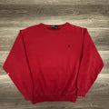 Vintage Polo Ralph Lauren Sweatshirt Mens Small Red Fleece Crewneck Pony 90s