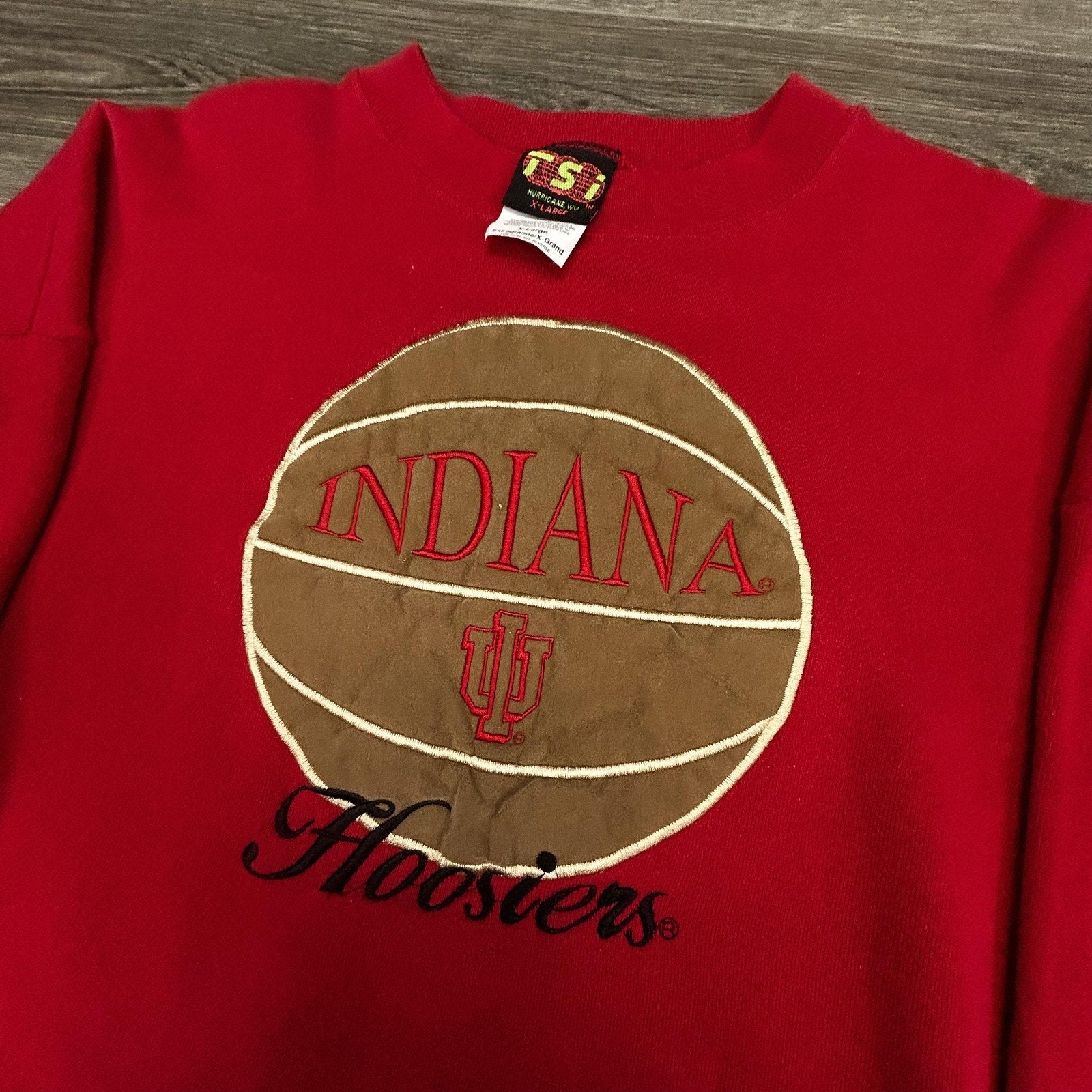 Vintage Indiana Hoosiers Sweatshirt Mens XL Red Basketball Crewneck 90s USA