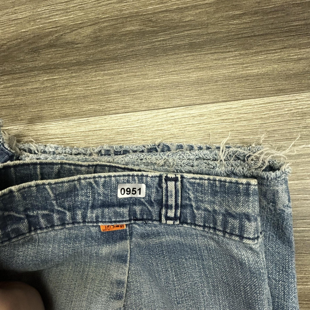 Vintage 70s Levis Jeans 32x32 Blue Wide Leg Flare Bell Bottom Talon Orange Tab