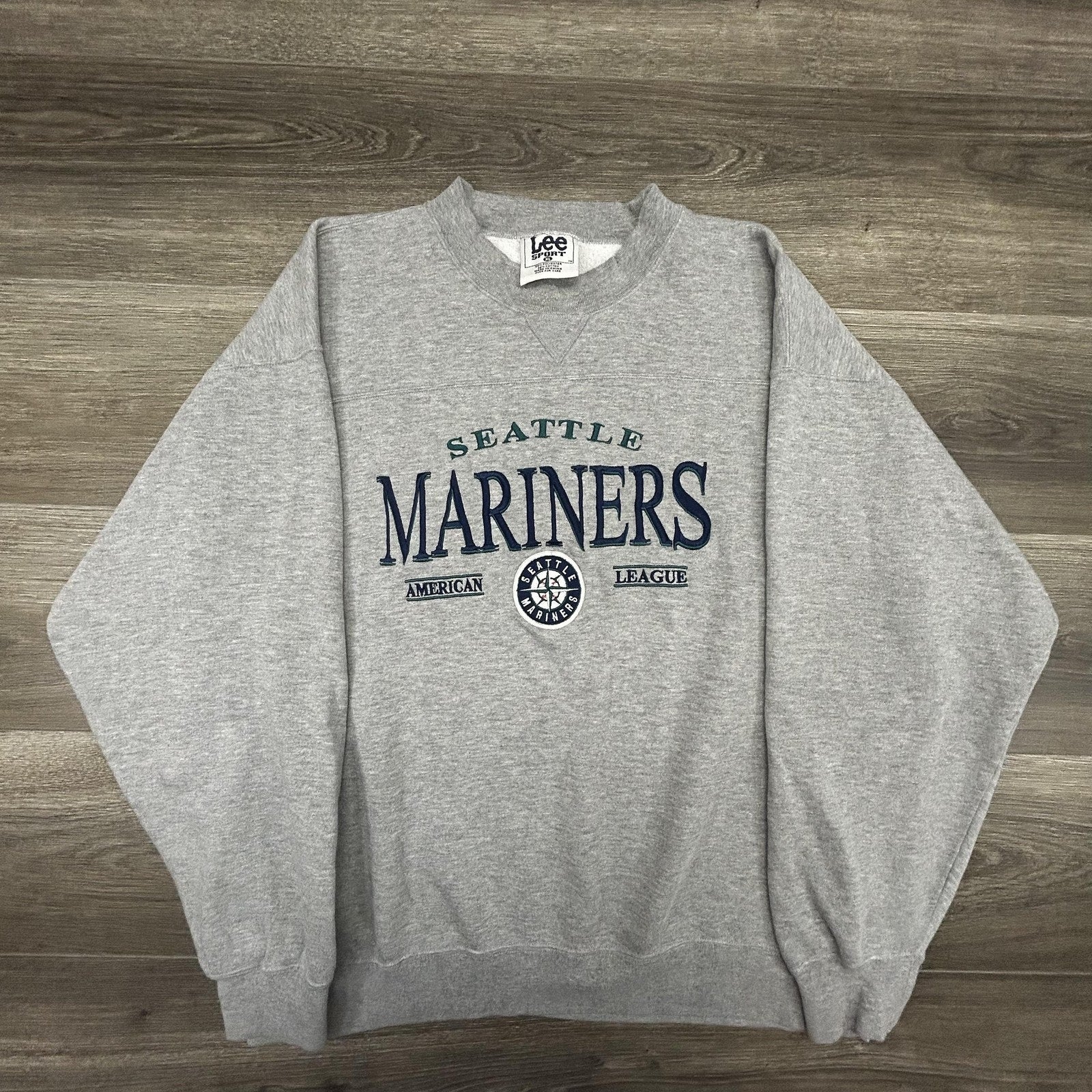 Vintage Seattle Mariners Sweatshirt Mens XL Gray MLB Baseball Lee Pullover 90s