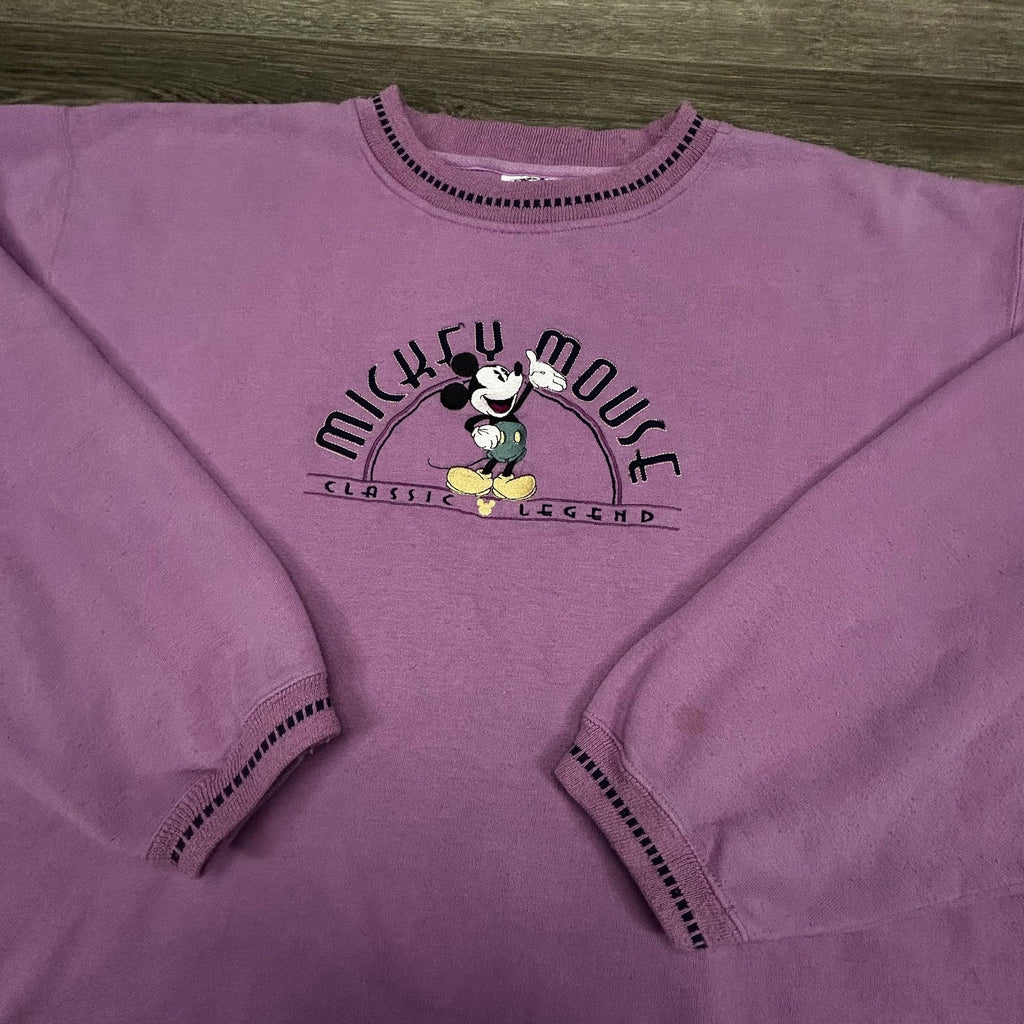 Vintage Disney Mickey Mouse Sweatshirt Adult Extra Large Purple Cute Womens 90s