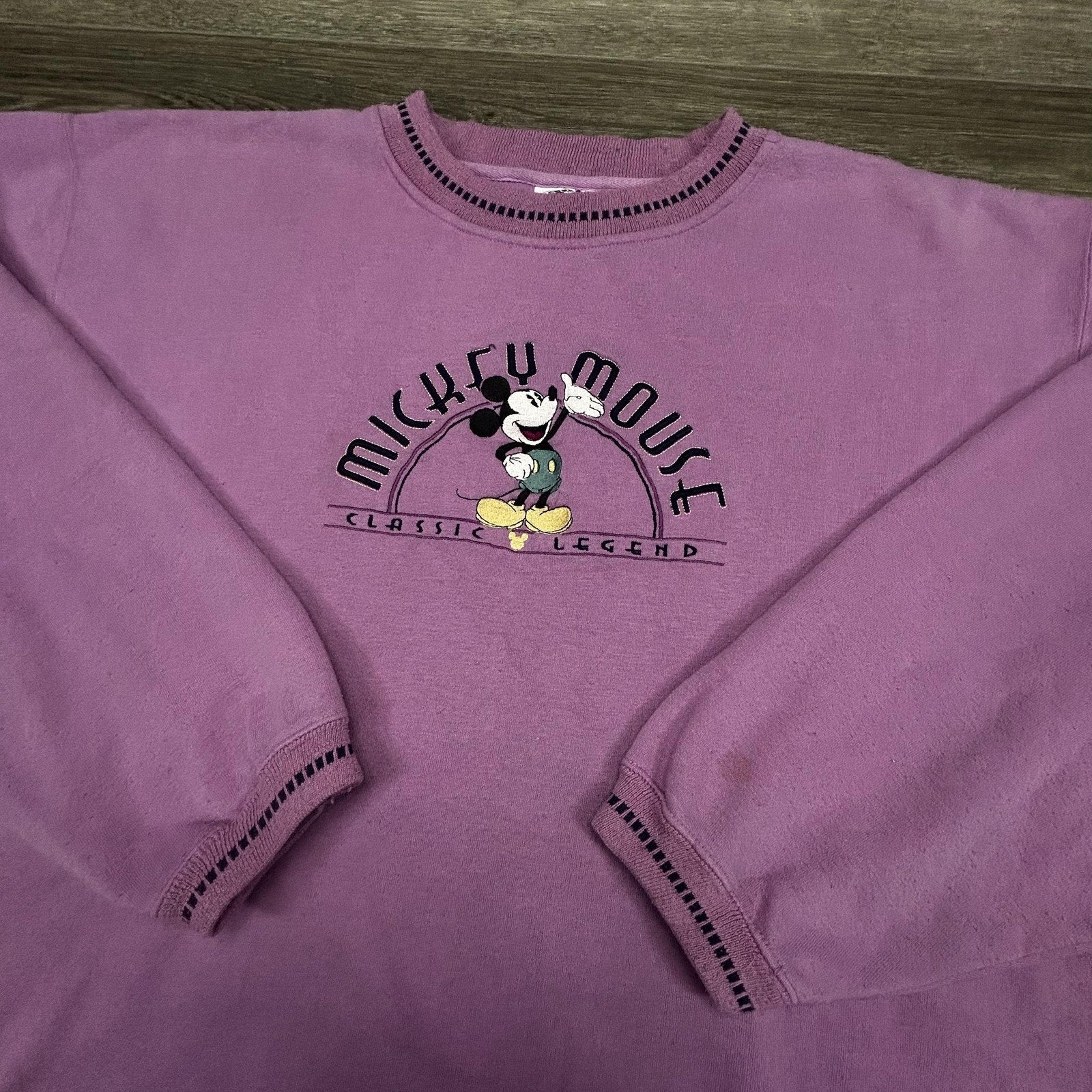 Vintage Disney Mickey Mouse Sweatshirt Adult Extra Large Purple Cute Womens 90s