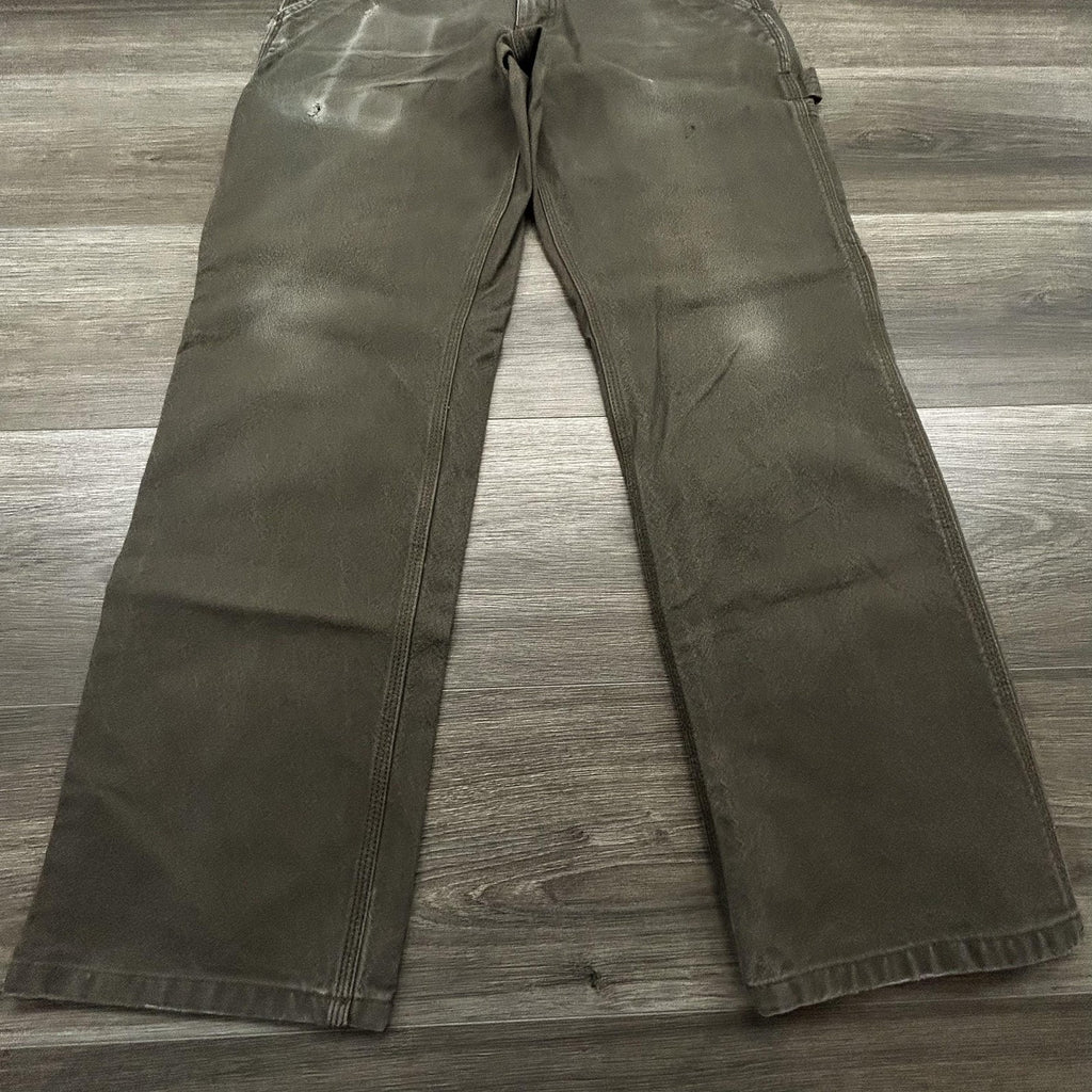 Carhartt Carpenter Pants Mens 32x30 Green Brown Rugged Flex Relaxed Fit BN3279