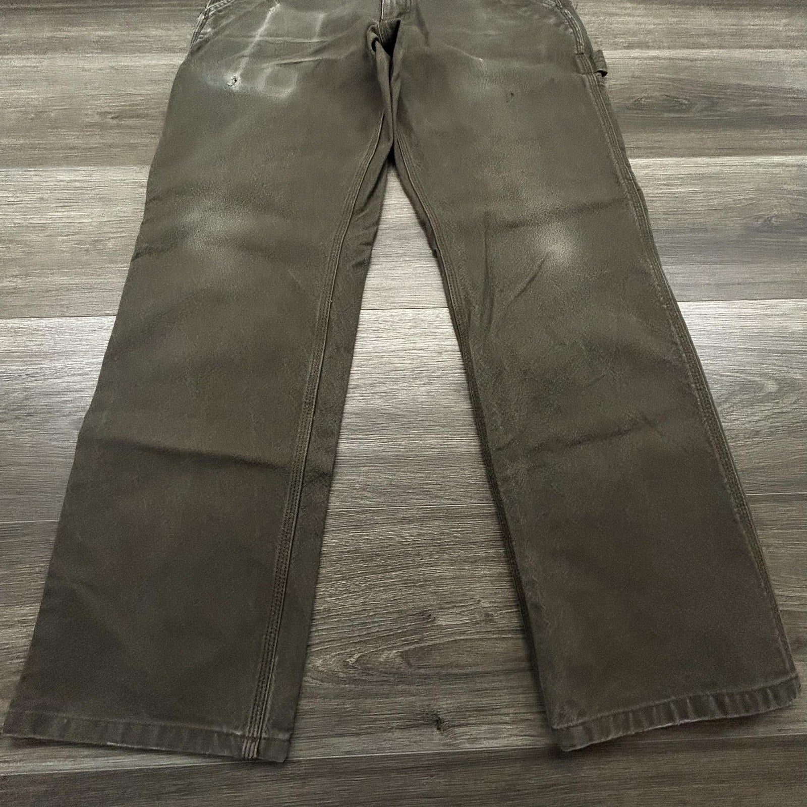 Carhartt Carpenter Pants Mens 32x30 Green Brown Rugged Flex Relaxed Fit BN3279