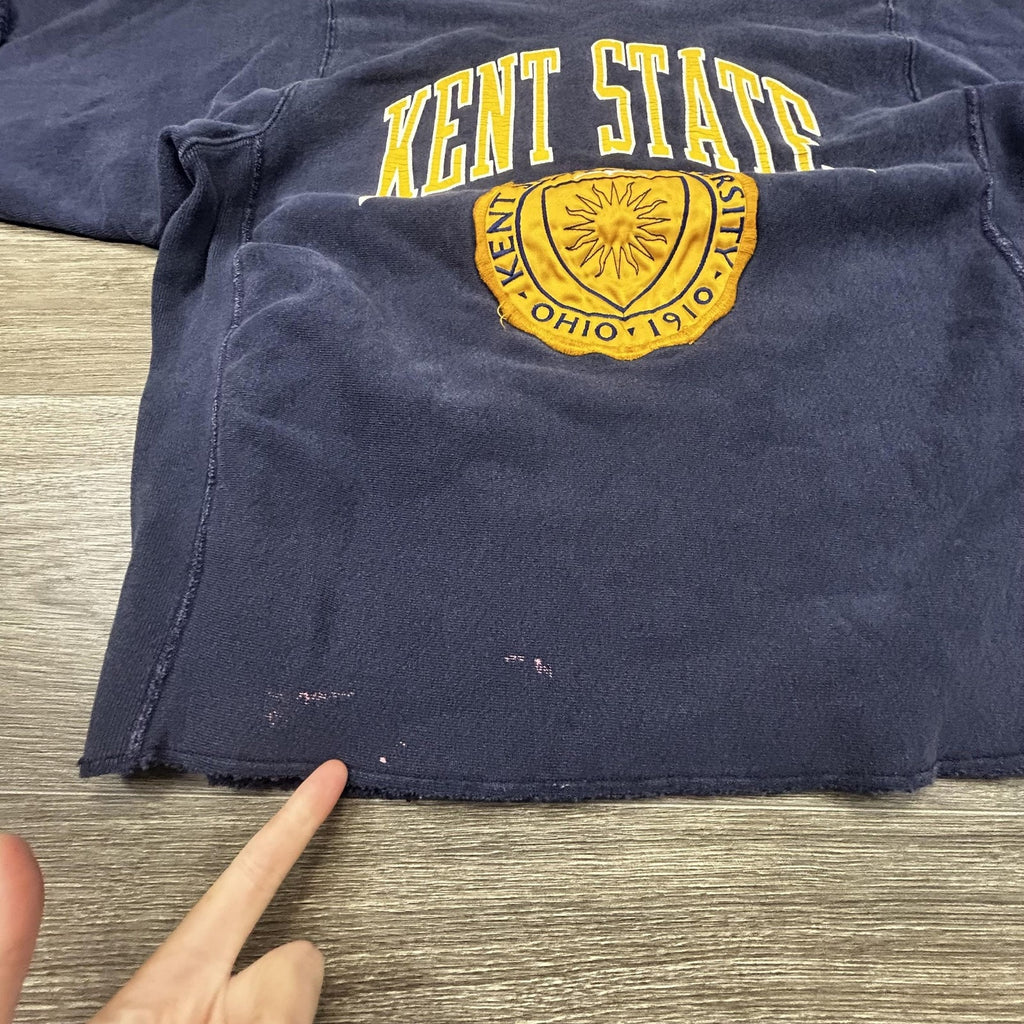 Vintage Kent State Golden Flashes Sweatshirt Mens Medium Blue Crable Cutoff USA