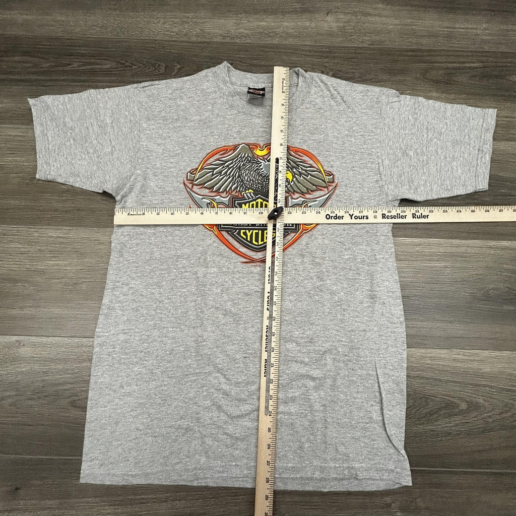 Vintage Harley Davidson Shirt Mens Large Gray Eagle Powertrain Tour 1999 USA 90s