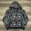 Vintage Hurley Hoodie Mens Large Black AOP Full Zip Music Rock Skate Surf Y2K