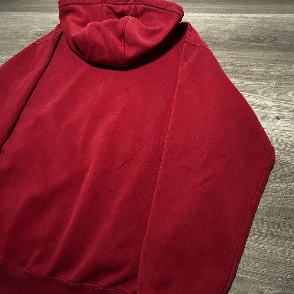 Vintage Carhartt Hoodie Mens XL Red Embroidered Logo Faded Skater K184 Y2K
