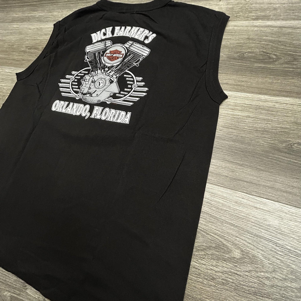 Vintage Harley Davidson Sleeveless Shirt Mens Large Purple Electric Engine 1995