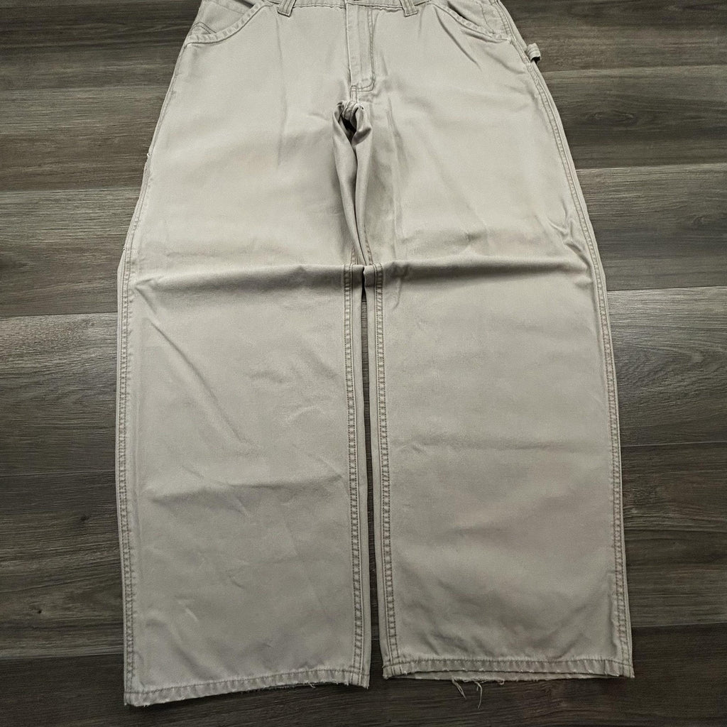 Vintage Old Navy Painter's Jeans Mens 36x30 Beige Relaxed Wide Leg Carpenter Y2K