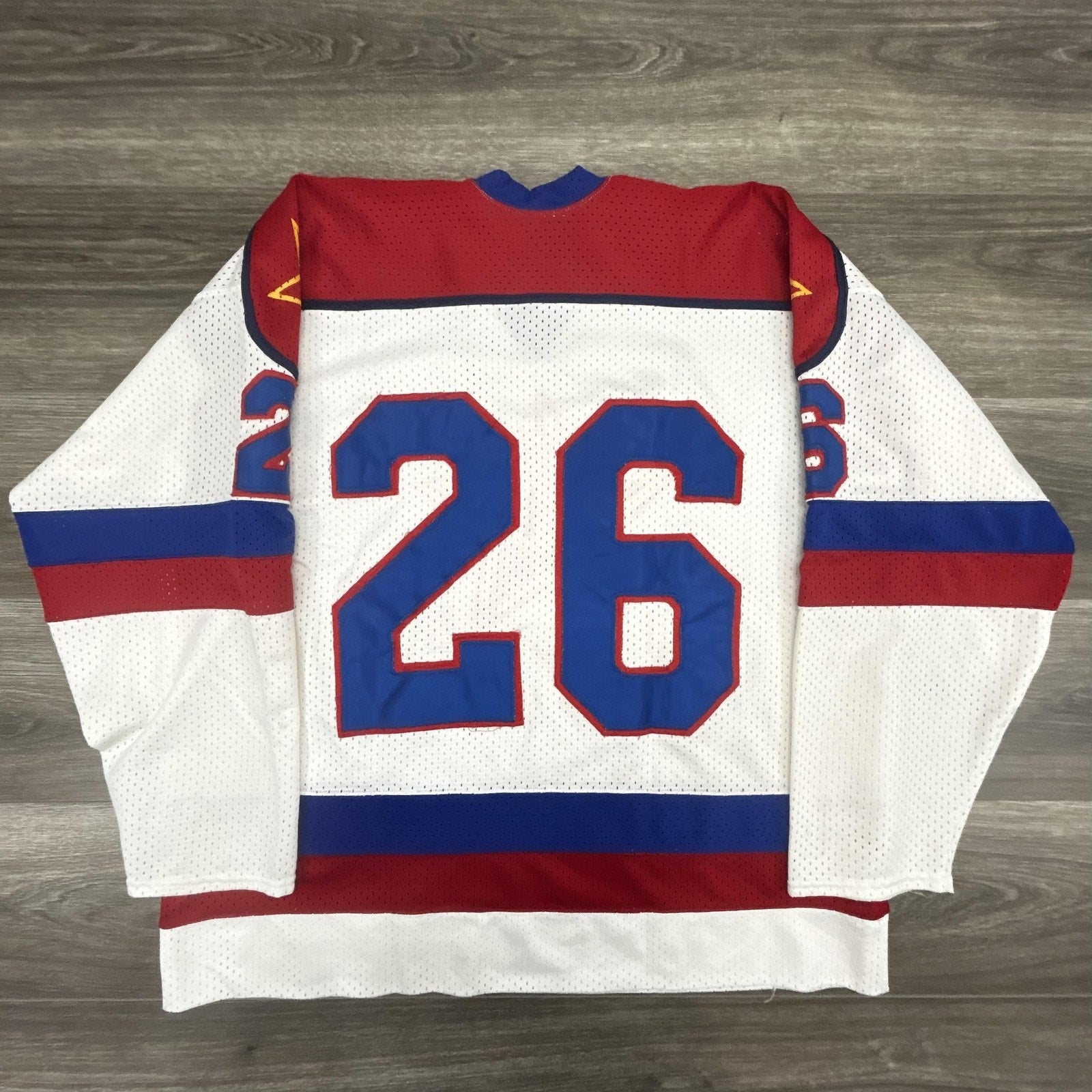 Vintage CSKA Moscow Hockey Jersey Mens XL White Soviet Union Hammer Sickle USA