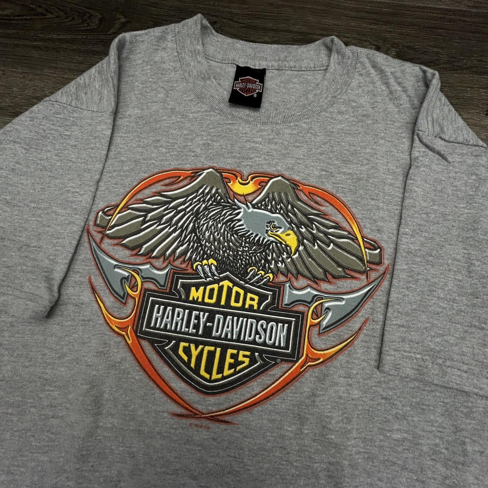 Vintage Harley Davidson Shirt Mens Large Gray Eagle Powertrain Tour 1999 USA 90s