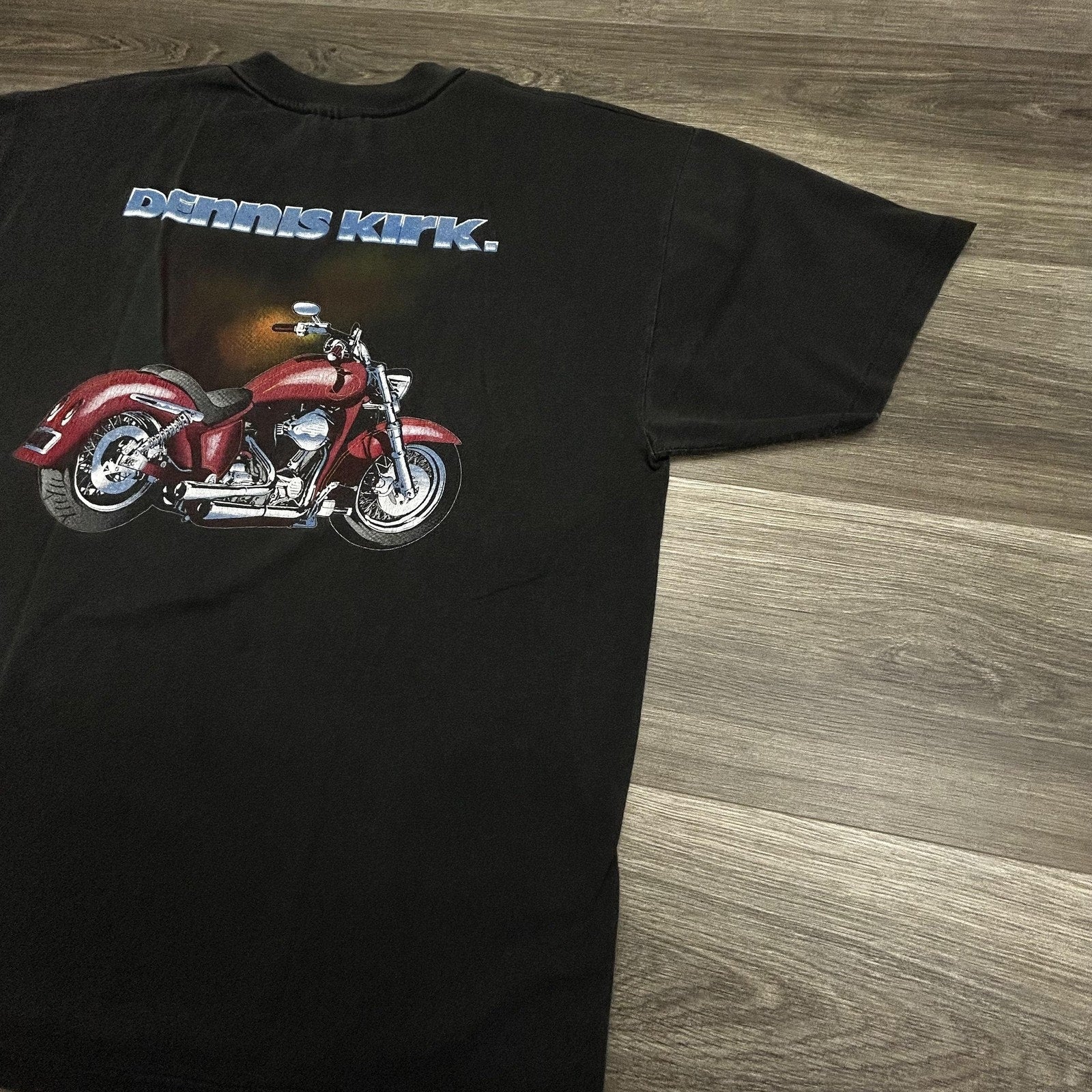 Vintage Motorcycle Shirt Mens Extra Large Black Faded Harley Single Stitch 90s