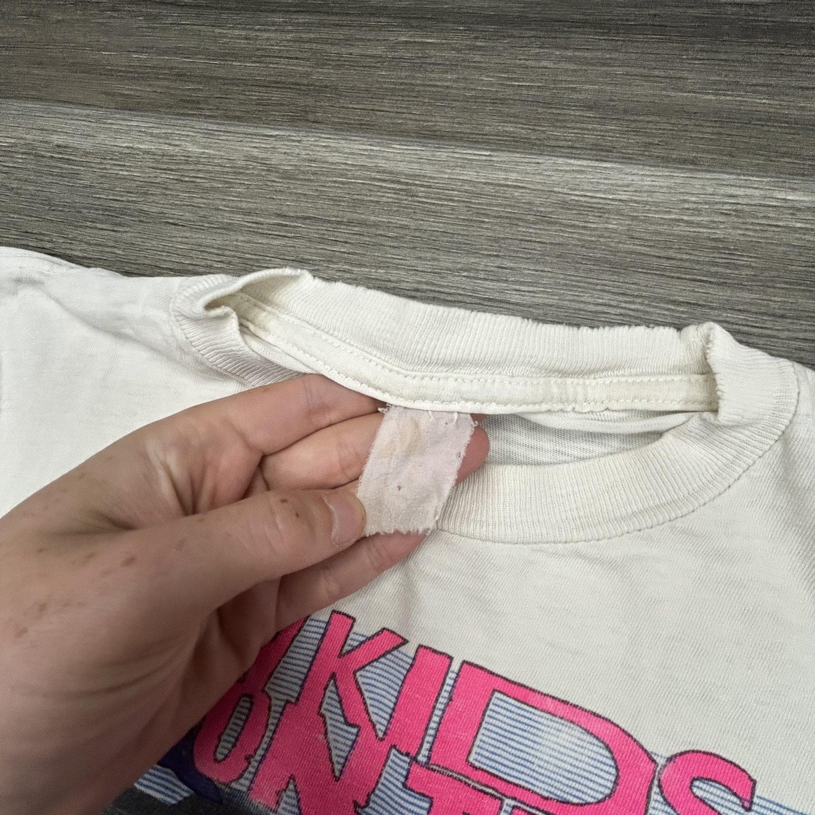 Vintage New Kids On The Block Shirt Mens Small White Hangin Tough Faded 90s USA