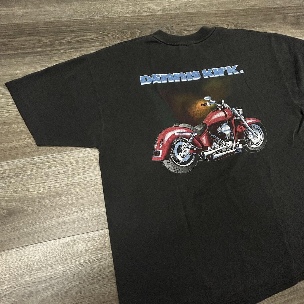 Vintage Motorcycle Shirt Mens Extra Large Black Faded Harley Single Stitch 90s