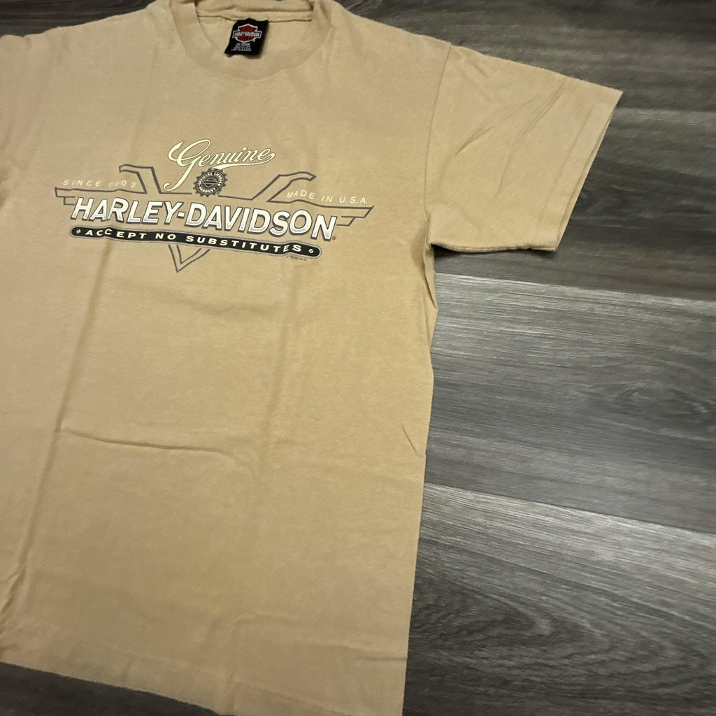 Vintage 90s Harley Davidson Shirt Mens Large Brown Single Stitch 1997 Made USA