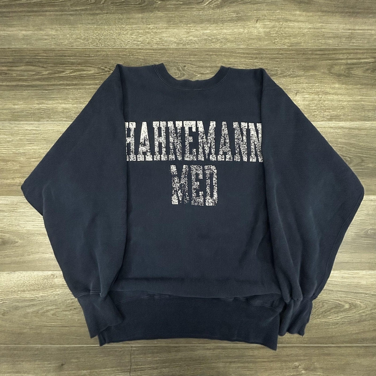 Vintage 90s Champion Reverse Weave Sweatshirt Mens XL Navy Hahnemann Med USA