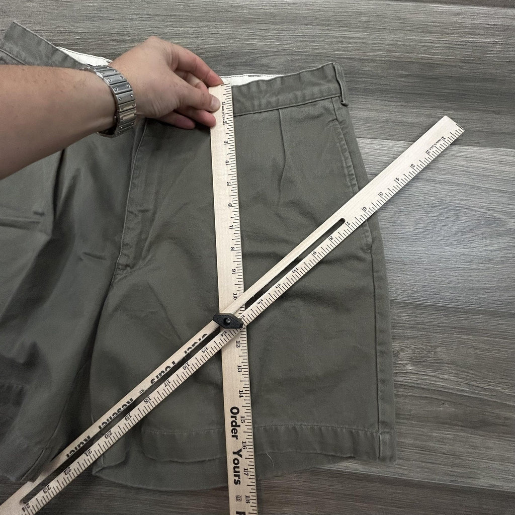 Vintage Polo Ralph Lauren Pleated Shorts Mens 32 Green Chino 6" Inseam Canvas