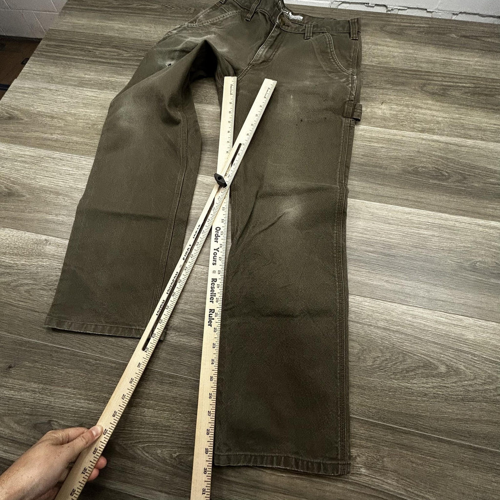 Carhartt Carpenter Pants Mens 32x30 Green Brown Rugged Flex Relaxed Fit BN3279