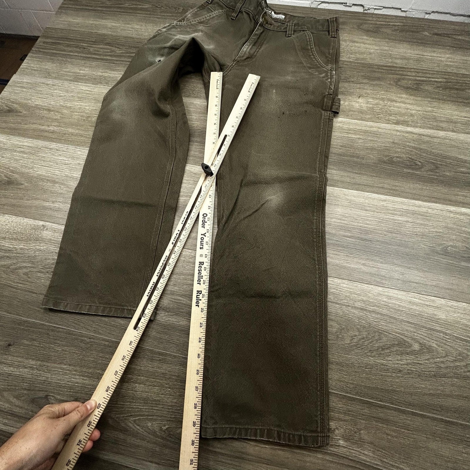 Carhartt Carpenter Pants Mens 32x30 Green Brown Rugged Flex Relaxed Fit BN3279
