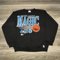 Vintage Orlando Magic Sweatshirt Mens Large Black NBA Basketball Logo 7 Shaq 90s