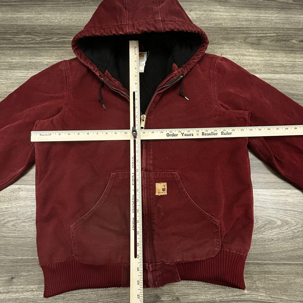 Vintage Carhartt Jacket Mens Medium Tall Red Canvas J130 CRI Crimson 90s USA