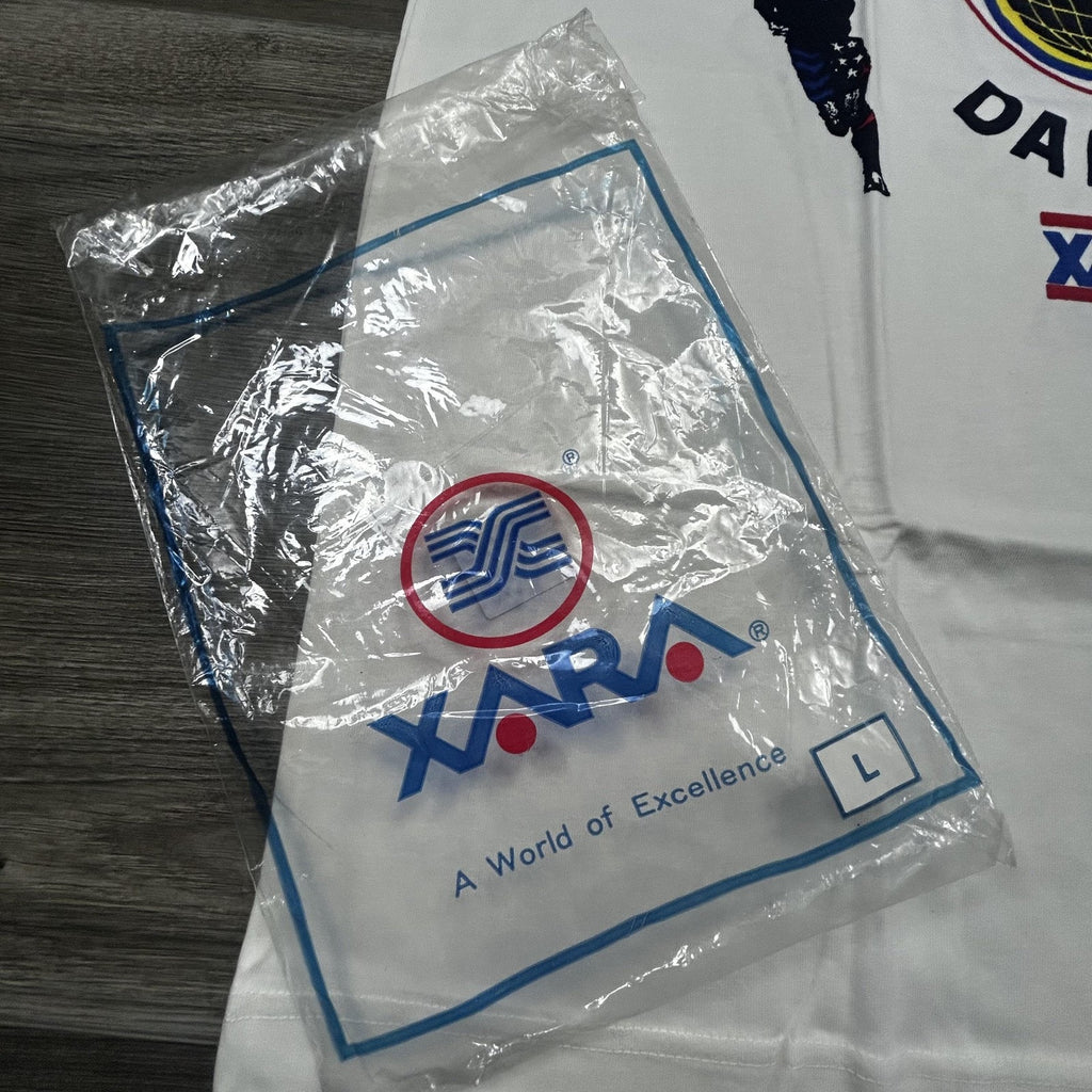 Vintage World Cup Shirt Mens Large White Dallas LA XARA Soccer Deadstock USA 90s
