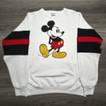 Vintage Disney Mickey Mouse Sweatshirt Mens XL White Graphic Rugby 90s Made USA