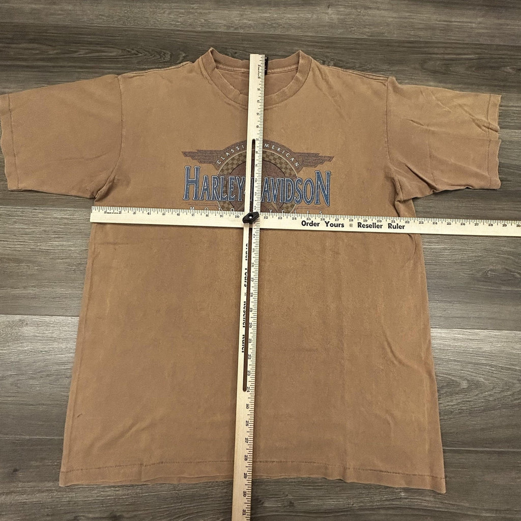 Vintage 90s Harley Davidson Shirt Mens XL Brown Single Stitch 1997 Made in USA