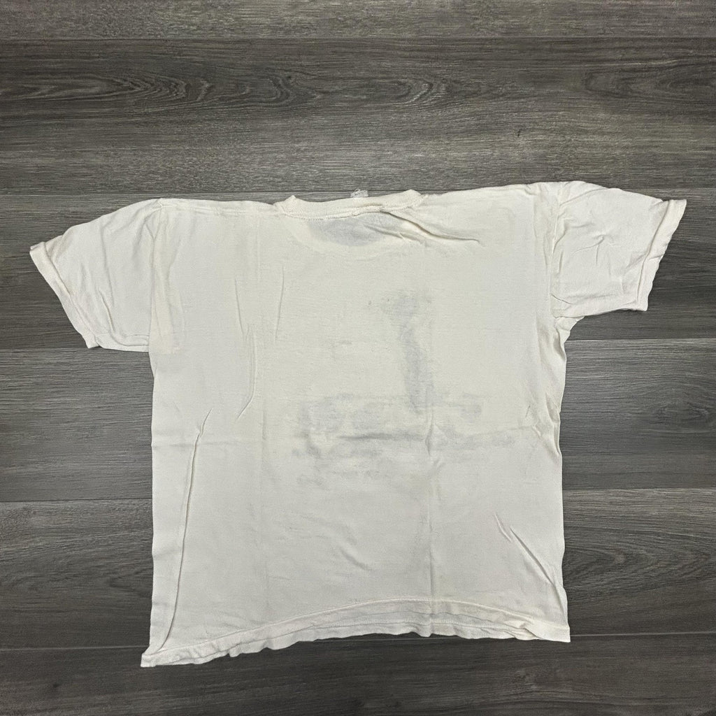 True Vintage 70s Cody Wyoming Shirt Mens Medium White Buffalo Geyser Faded USA
