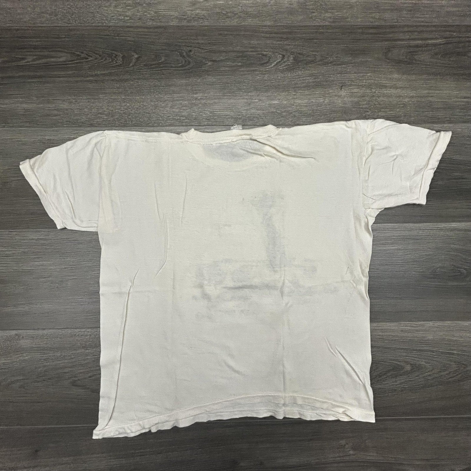 True Vintage 70s Cody Wyoming Shirt Mens Medium White Buffalo Geyser Faded USA
