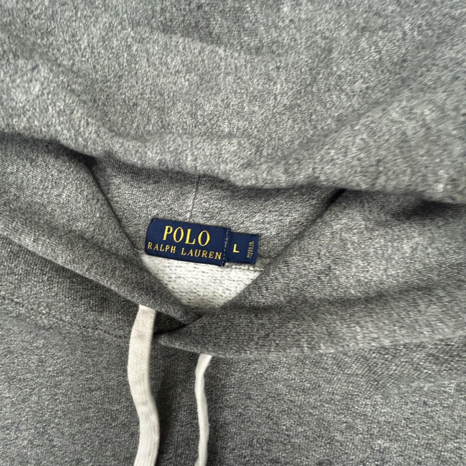 Polo Ralph Lauren Hoodie Mens Large Gray New York NY 1967 Graphic Logo Two Tone
