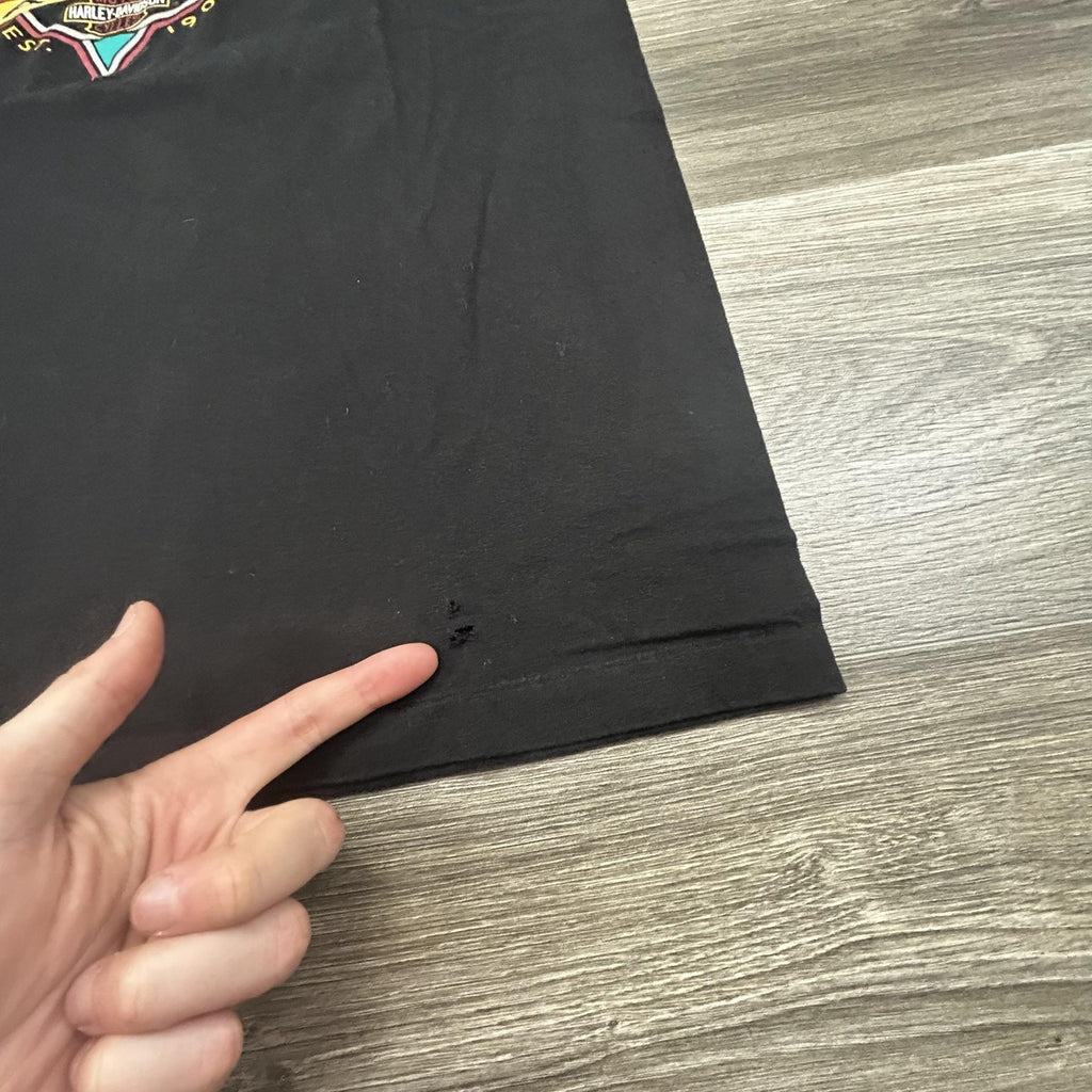 Vintage Harley Davidson Shirt Mens Large Black Eagle Single Stitch 1993 90s USA