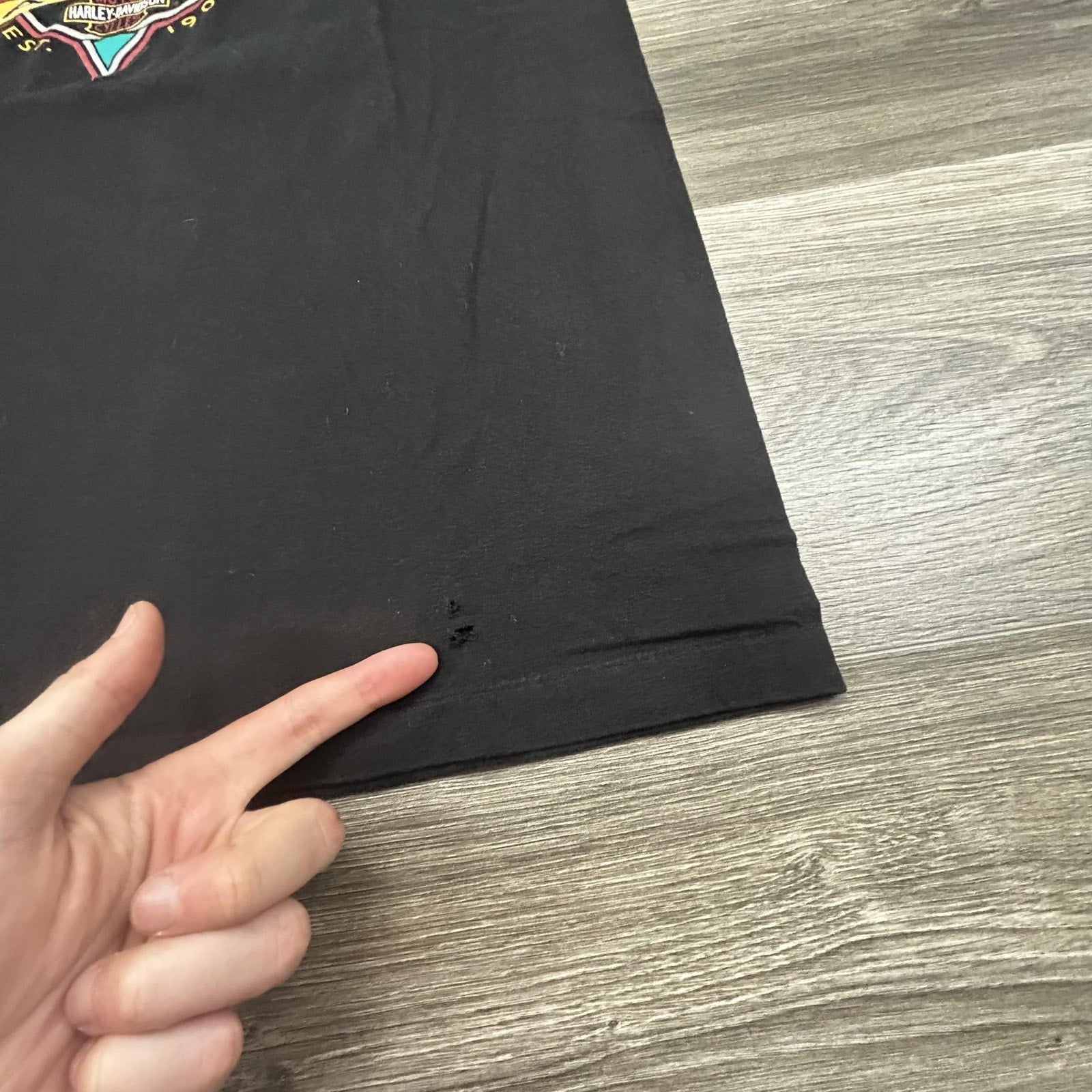 Vintage Harley Davidson Shirt Mens Large Black Eagle Single Stitch 1993 90s USA