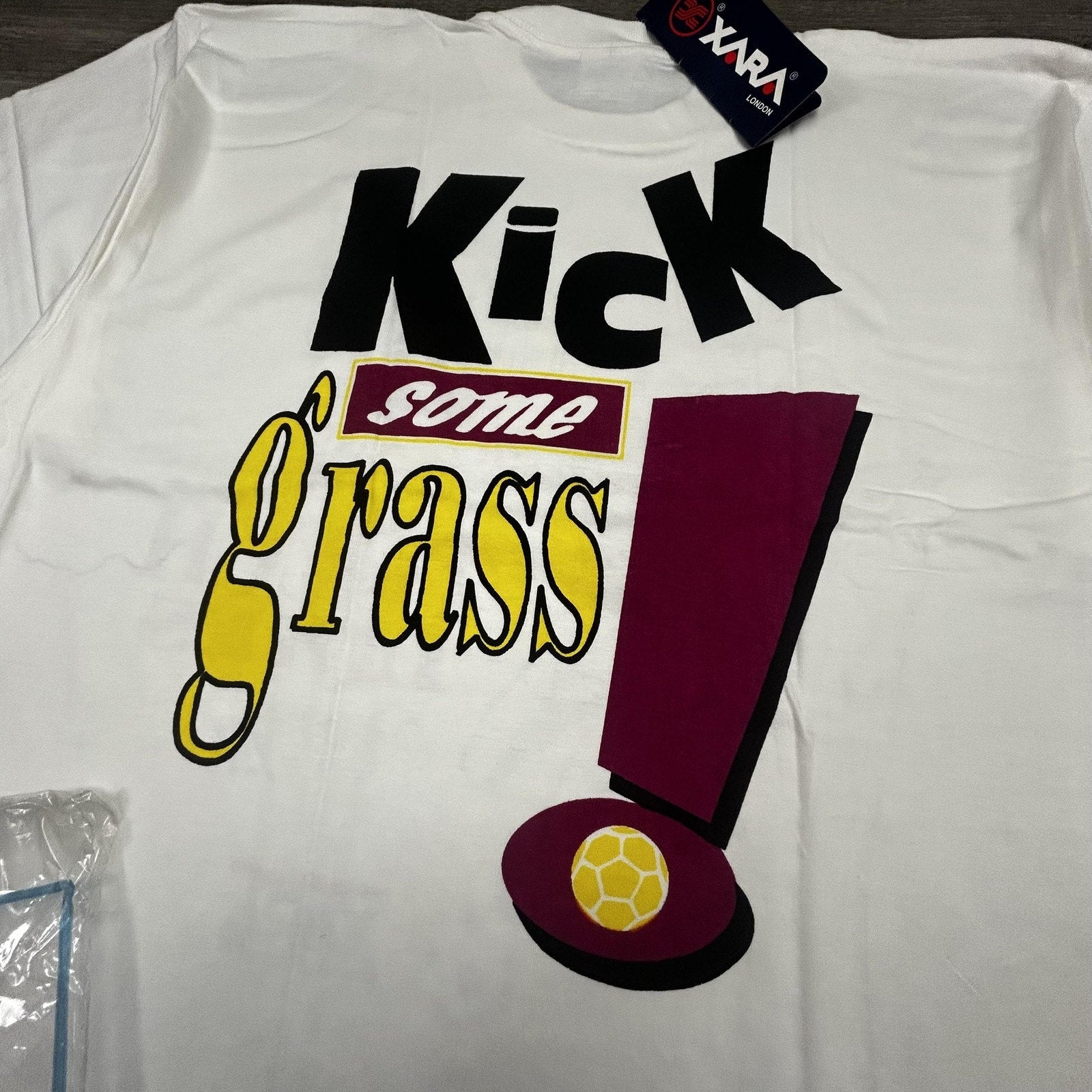 Vintage World Cup Shirt Mens Large White Xara Soccer Trash Talk Deadstock 90s