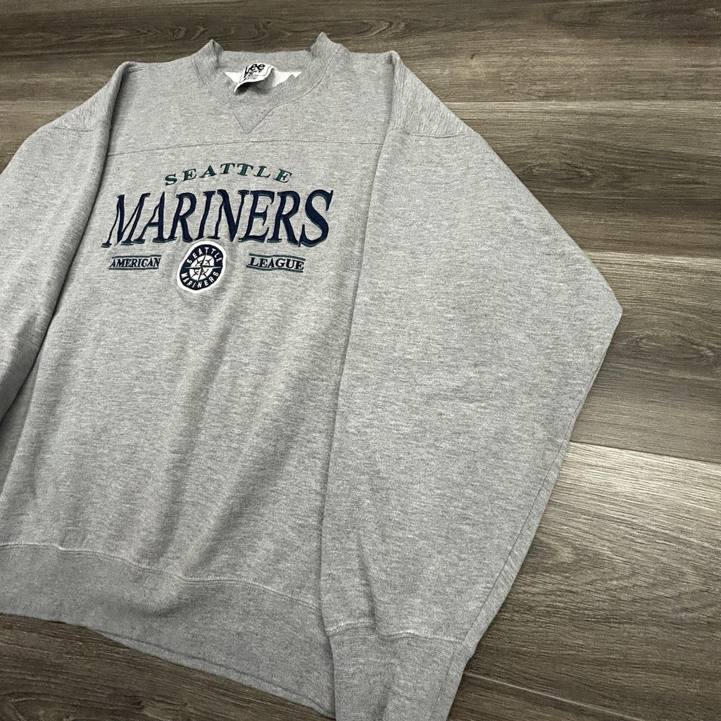 Vintage Seattle Mariners Sweatshirt Mens XL Gray MLB Baseball Lee Pullover 90s