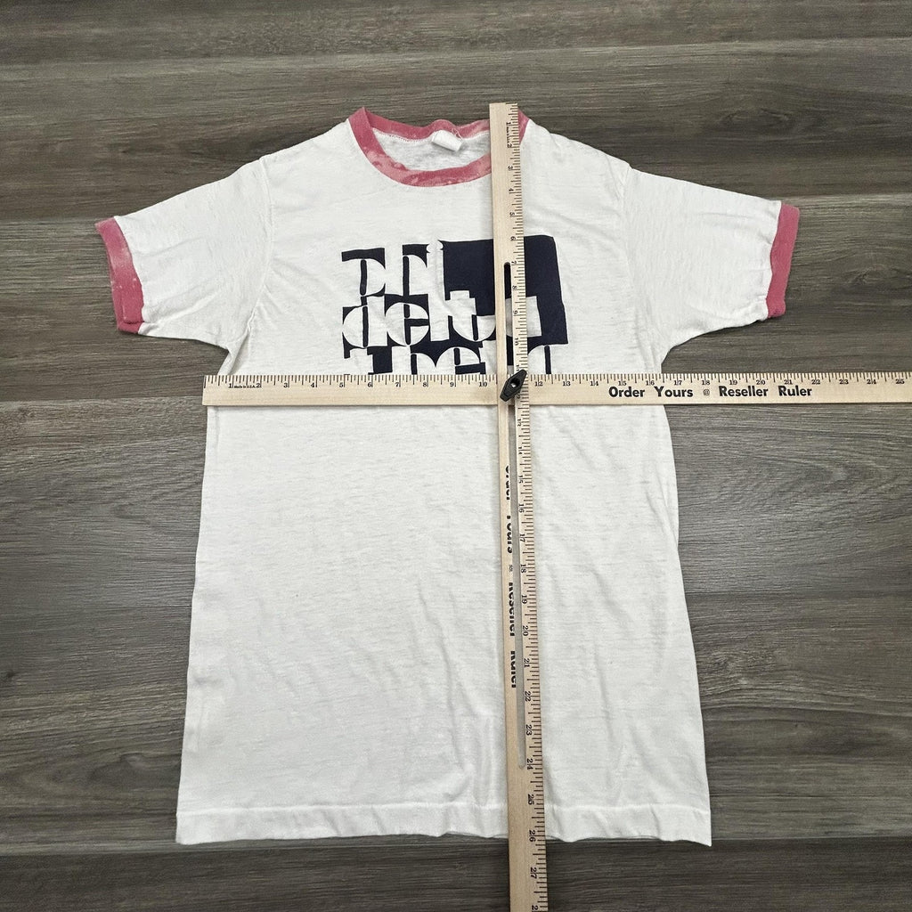 True Vintage 70s Ringer Shirt Mens Small White Phi Delta Theta Greek Frat USA