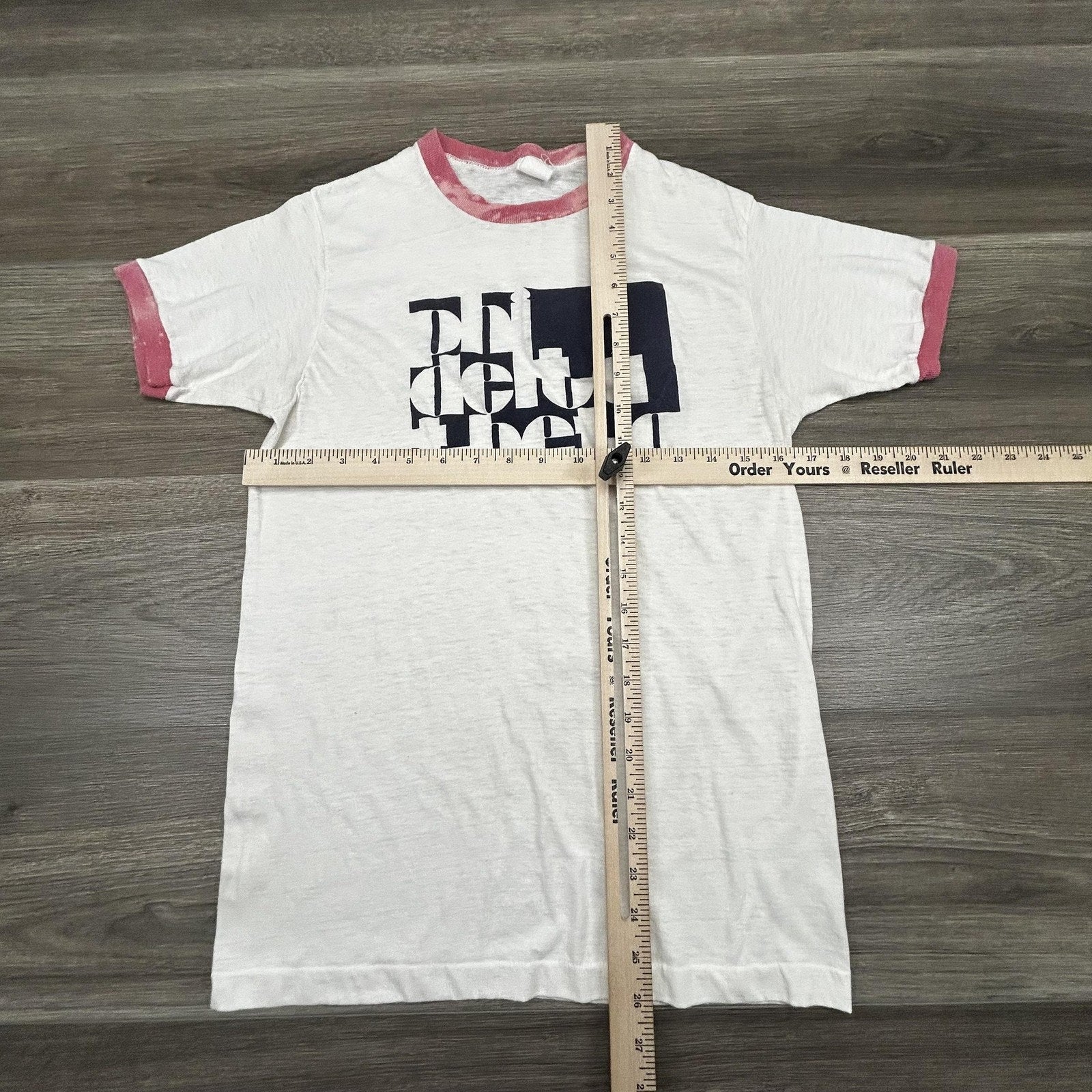 True Vintage 70s Ringer Shirt Mens Small White Phi Delta Theta Greek Frat USA