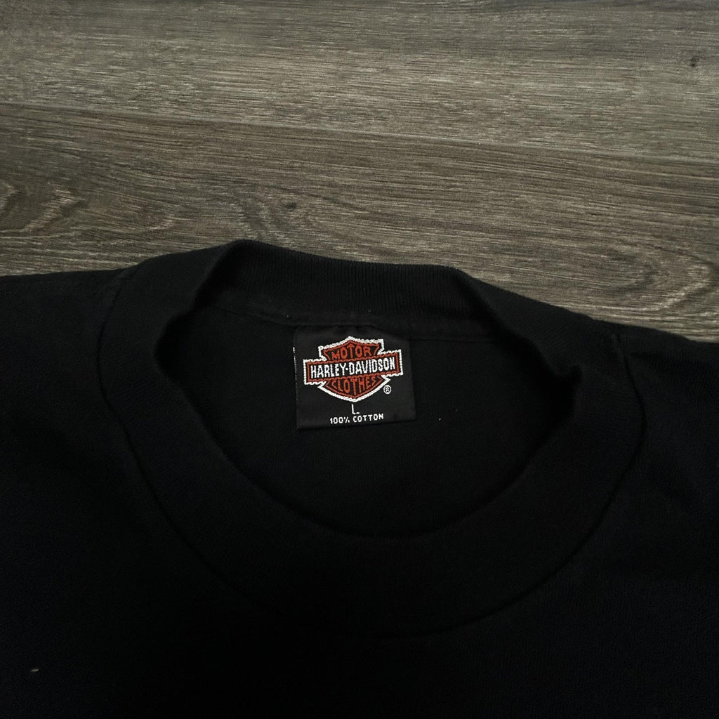 Vintage Harley Davidson Shirt Mens Large Black Black Hills Single Stitch 90s USA