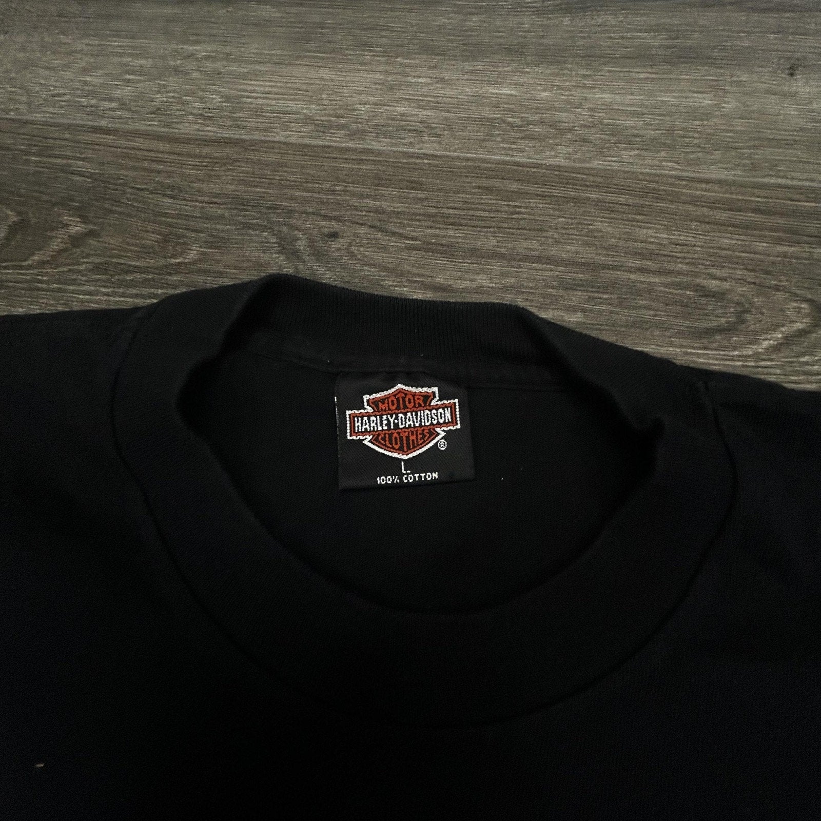 Vintage Harley Davidson Shirt Mens Large Black Black Hills Single Stitch 90s USA
