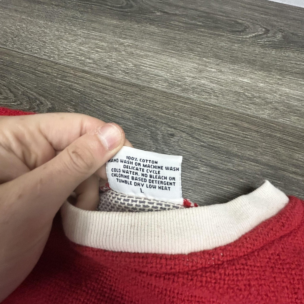 Vintage Ohio State Buckeyes Sweater Mens Large Red Knit NCAA Riddle Cockrell 90s