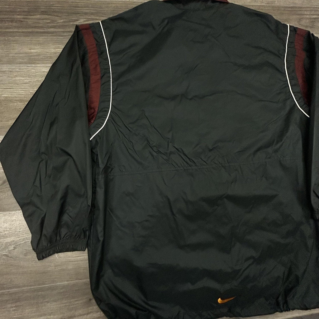 Vintage Nike Windbreaker Jacket Mens XL Black 1/4 Zip Pullover Center Swoosh 90s