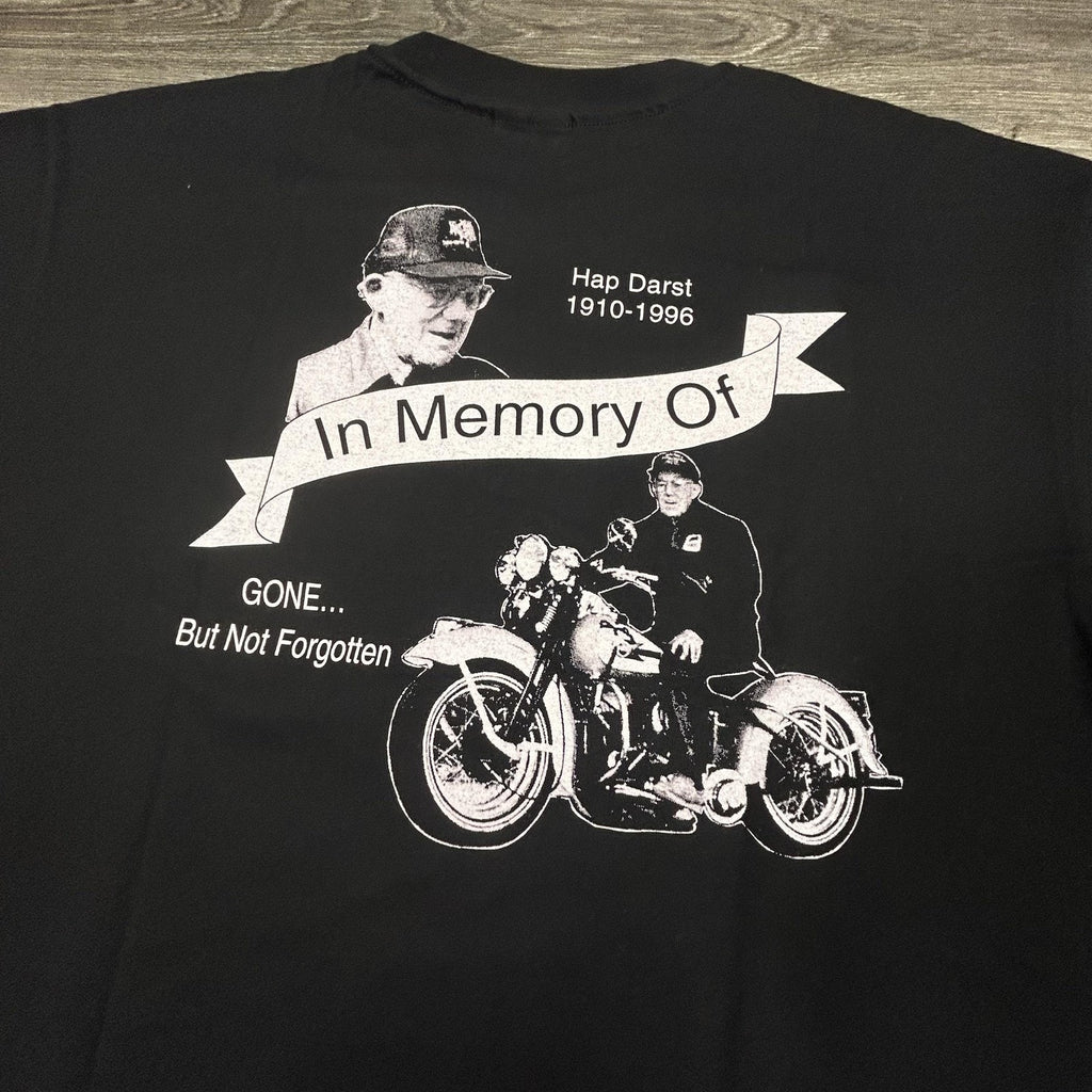 Vintage Biker Shirt Mens Large Black Abate Motorcycle Single Stitch Made USA 90s