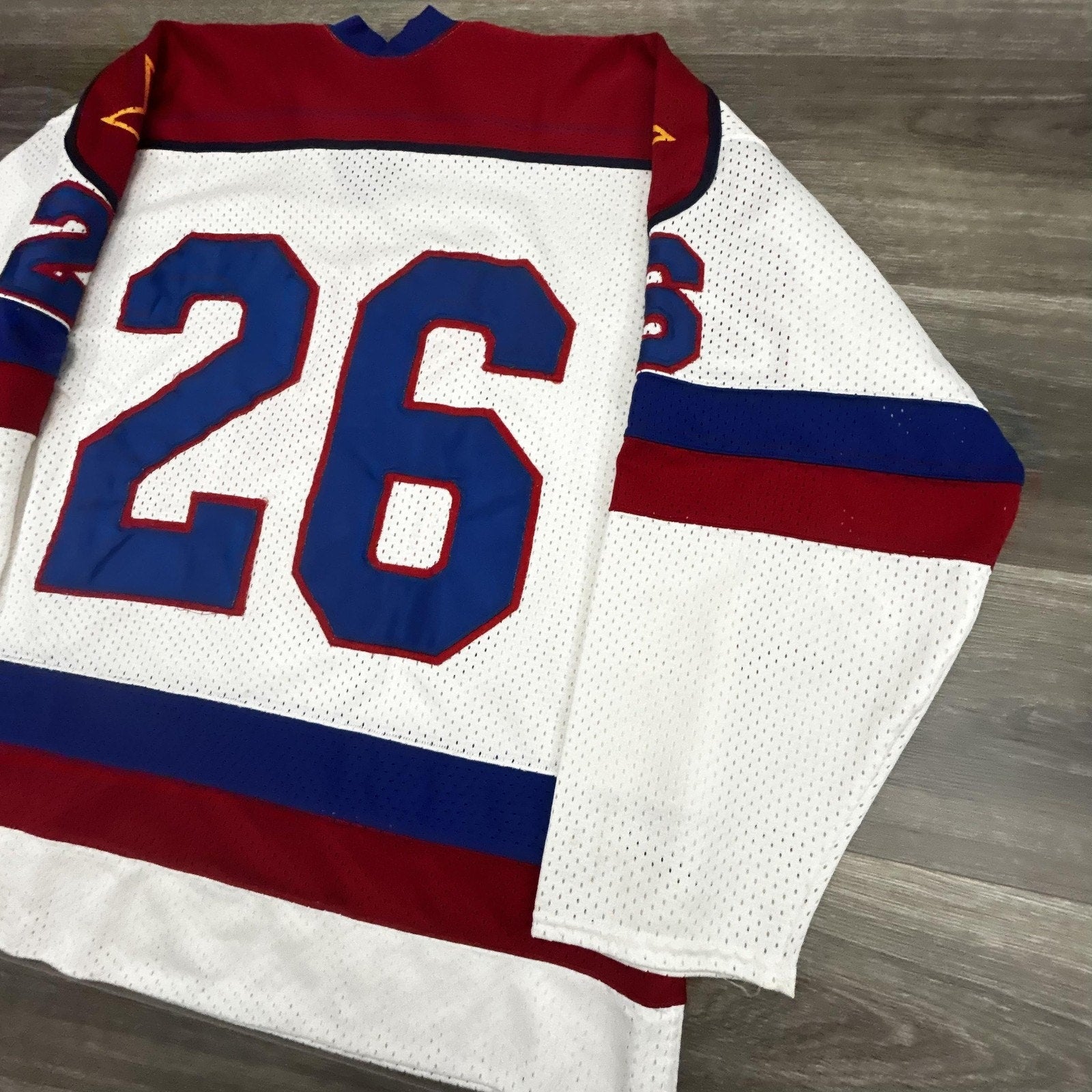 Vintage CSKA Moscow Hockey Jersey Mens XL White Soviet Union Hammer Sickle USA