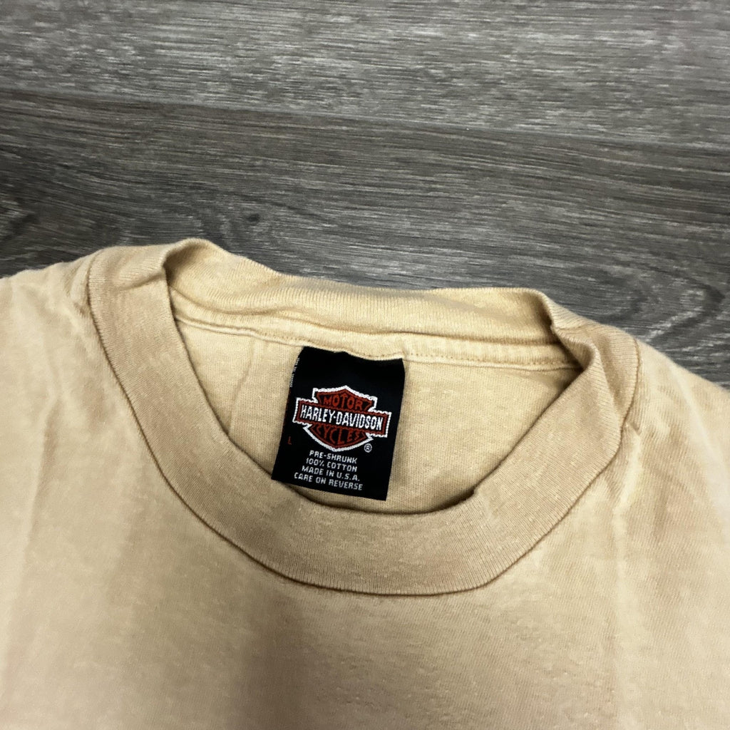 Vintage 90s Harley Davidson Shirt Mens Large Brown Single Stitch 1997 Made USA