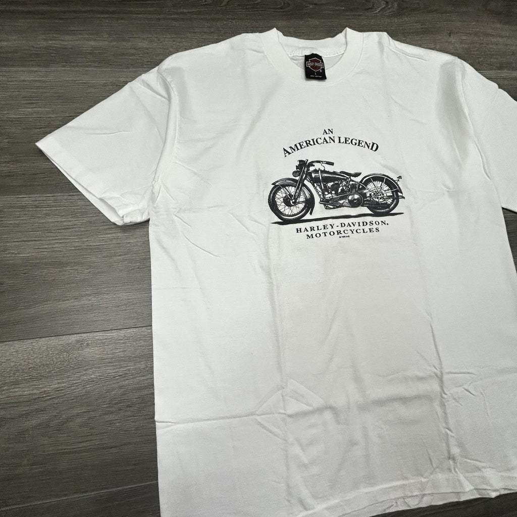 Vintage Harley Davidson Shirt Mens Large White Washington DC 1995 90s USA Biker