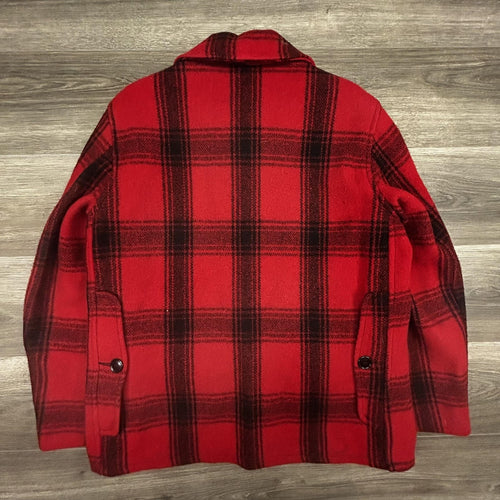 Vintage 50s Monterey Club Wool Coat Mens 40 buffalo Plaid Hunting Mackinaw USA