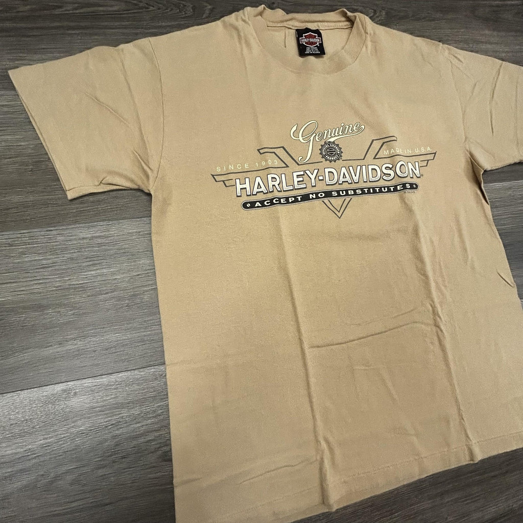 Vintage 90s Harley Davidson Shirt Mens Large Brown Single Stitch 1997 Made USA
