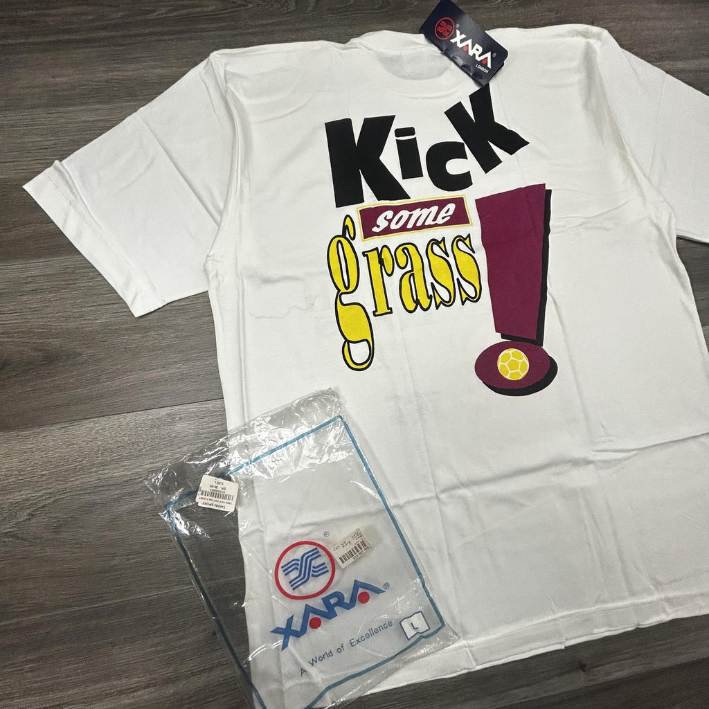 Vintage World Cup Shirt Mens Large White Xara Soccer Trash Talk Deadstock 90s